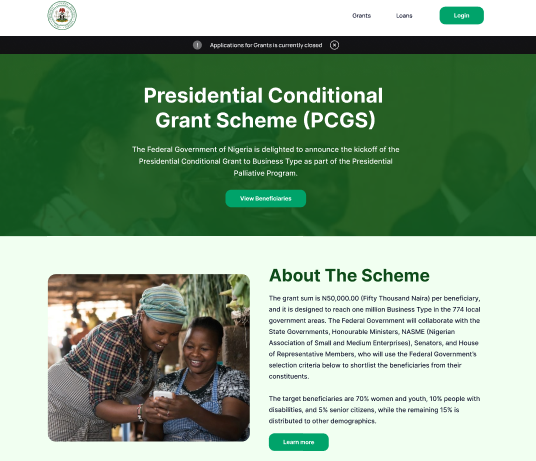 Federal Government Grant and Loan